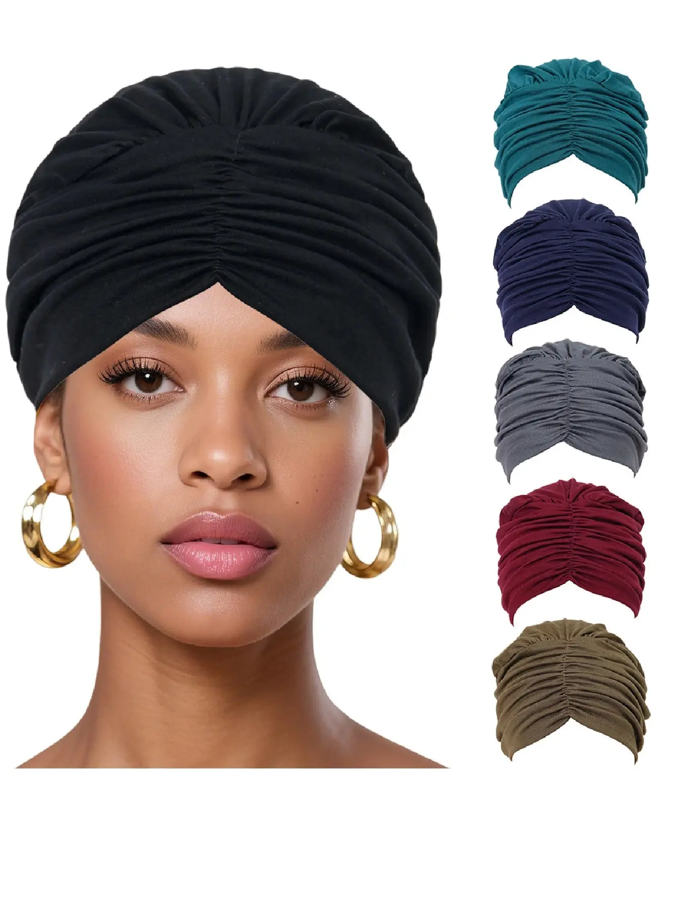 Women's Fashionable Elastic Cross-Fold Plain Color Hat, Casual Chemotherapy Cap, Headscarf Scarf Wrap, Head Wraps, Fashion Hair Scarves, Style, Twist, Turban Hijab, Head Scarf Turbans, Scarf For Hair