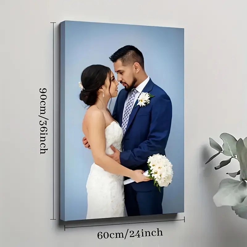Personalized Custom Photo Canvas Print - Framed Art Wall Decor, Wrapped Canvas Frame with White Border, Upload Own Picture via USB/Smartphone, Durable Digital Print, Artistic Decorative Accessory, Ideal Gift for Family, No Need to Send Your Photo Keepsake