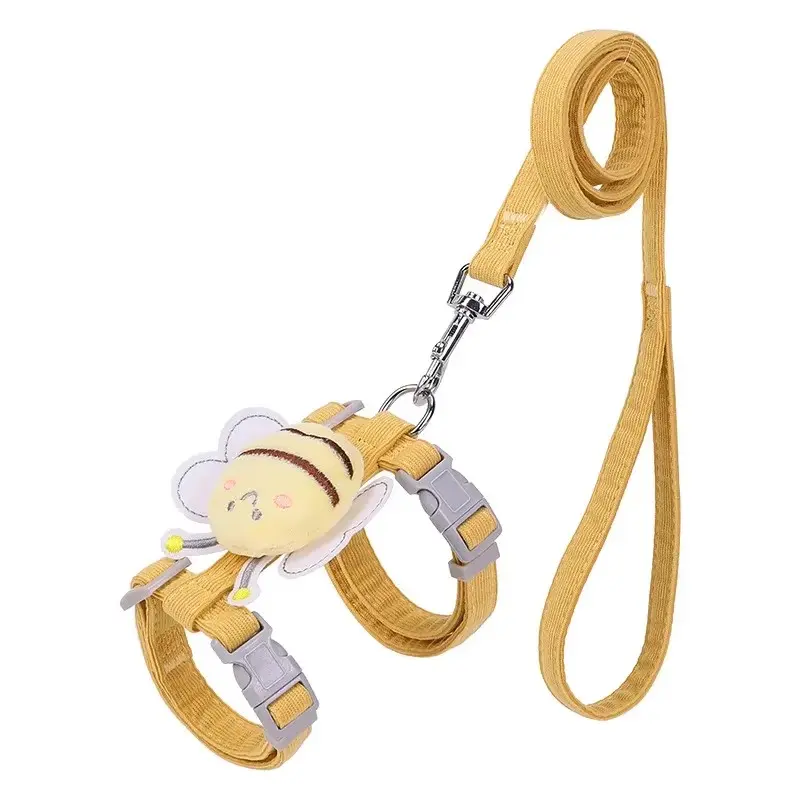 Small Bee Cat Leash Anti-Slip, I-Beam Chest Harness, Dog Walking Rope Set, Secure Pet Lead, Comfortable & Durable Design, Harness And Leash Set