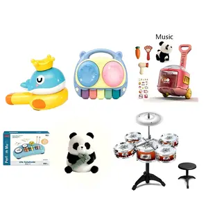6pcs Multi Baby Musical Light-Up Toys, Including Drum, Xylophone, Music Plush Panda Toy,Hand Clap Drum & Music Bell, Interactive Early Educational Sound Toys for Toddlers, Perfect for Boys & Girls Birthday Gifts, Sensory Play & Developmental Learning