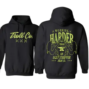 Working Harder Welder Hoodie, Funny Welding Graphic Pullover, Blue Collar Worker Hooded Sweatshirt, Tradesman Gift for Men, Construction Workwear Hoodie