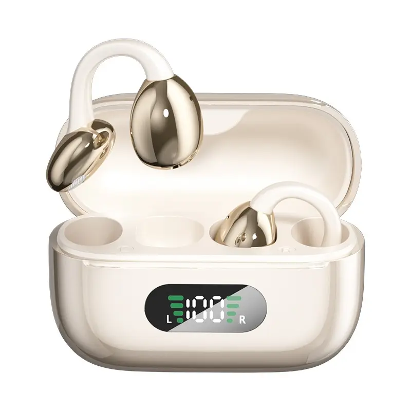 New Unique Wireless Earbuds, Open Bone Conduction Speaker, Bt5.4 Over-Ear Earplugs, Digital Charging Case, Long Battery Life, Sport Headphones