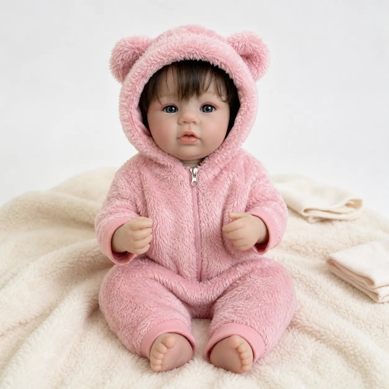 18-Inch Reborn Baby Soft Dolls, Full Body Vinyl Girl Handmade Lifelike Newborn Toy, 1.2kg Low Maintenance Preschool Gift for Kids Age 3+ cute christmas