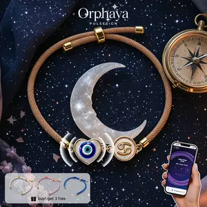 Trendy Zodiac Heart Evil Eye Bracelet with NFC Smart Tarot & Daily Horoscope Function (With 4 Interchangeable Cords) - DIY Stylish Spiritual Jewelry, Adjustable Fashion Accessory for Outfit Matching & Everyday Wear