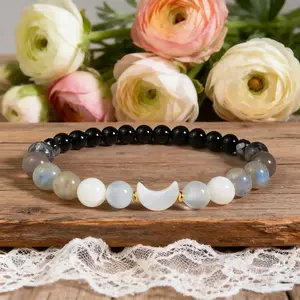 Moon Phase Crystal Bracelet - Lunar Energy Bracelet Healing Crystal Jewelry - Cleanse Bracelet, Inner Peace Bracelet Gift for her