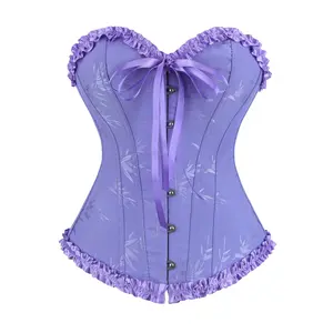 Corset Top Bustier Women's Vintage Flora Lace lInspired Design Suitable for Renaissance Medieval Bridal and Halloween Plus Size Costume Outfits Blue Purple Green Red
