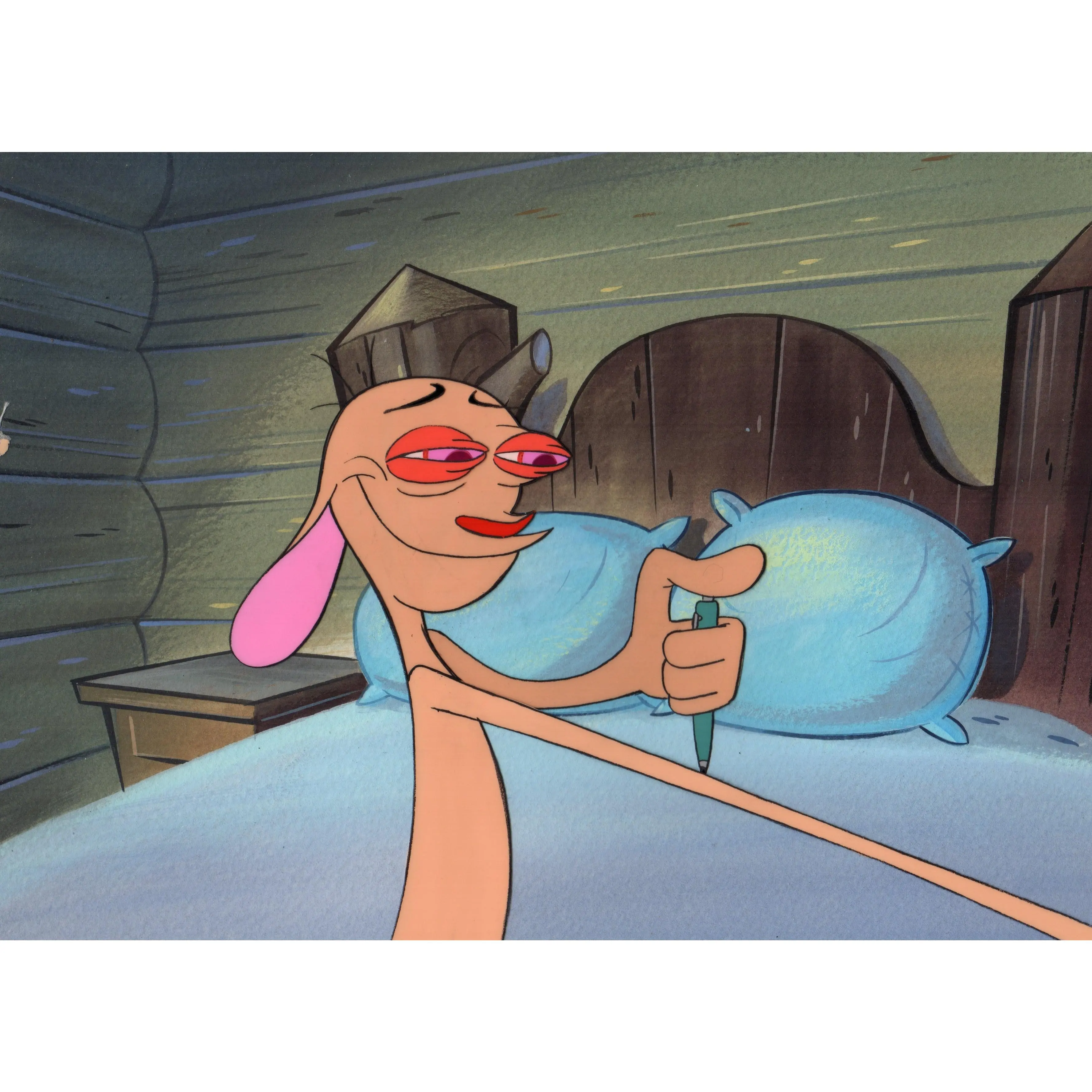 Ren and Stimpy Animation Cartoon Cel and Hand-Painted Background OBG from Nickelodeon 1994-5 11 FC