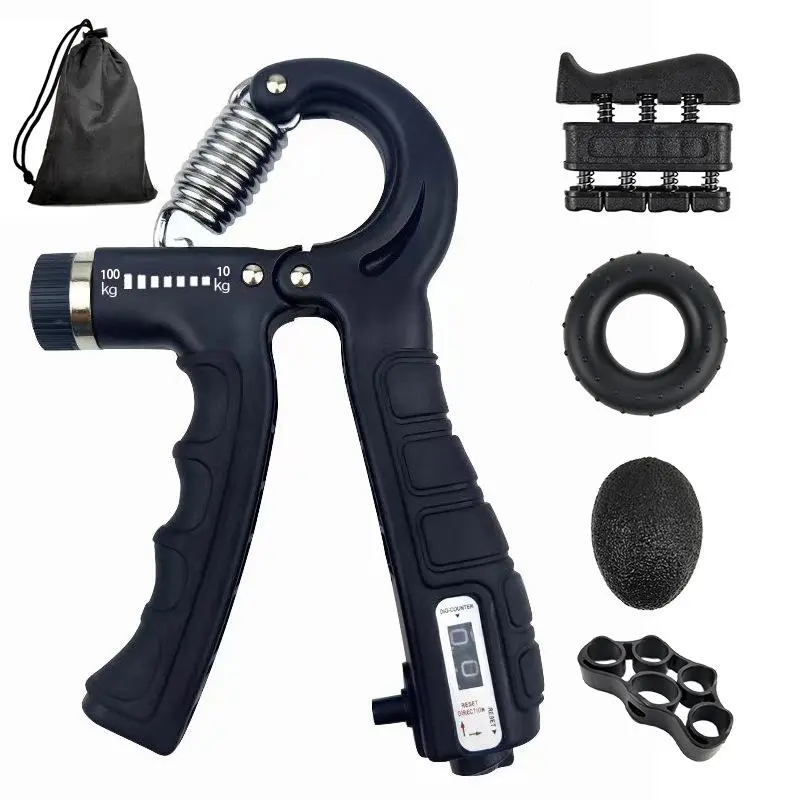 5 PCS Grip Trainer Fitness Set - Forearm Grip Adjustable Resistance Hand Grip-  - Finger Exerciser, Adjustable Grip and Massage Trainer Kit - Muscle Building and Hand Injury Recovery Finger Grip Fitness Boyfriend Gift