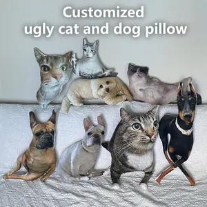 Custom 3D Pet Pillow – Personalized Funny Pet Shape Pillow, Ugly Pet Pillow, Unique Gift for Dog & Cat Lovers, Christmas Gift Idea