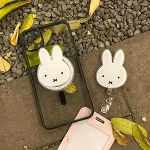 Cute Bunny Badge Reel, Kawaii Belt Clip Retractable Badge Holder, Aesthetic Bodge Reel ID Holder For Nurse Teacher Office Staff, Adorable Gift Idea For Bunny Lovers