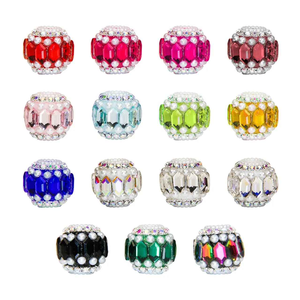 Various  fancy rhinestone beads (1 COLOR EACH)shiny high-quality suit DIY craft beadable pens