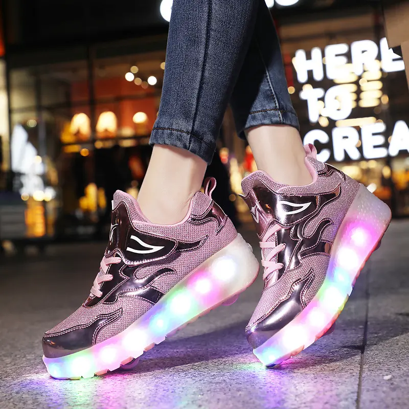 UnisexKid'sFashionLEDLightUpRollerShoesWithRotating,ComfyDetachableWheelSkateSneakersBoy's&Girl'sTeenOutdoor UnisexKid'sFashionLEDLightUpRollerShoesWithRotating,ComfyDetachableWheelSkateSneakersBoy's&Girl'sTeenOutdoor