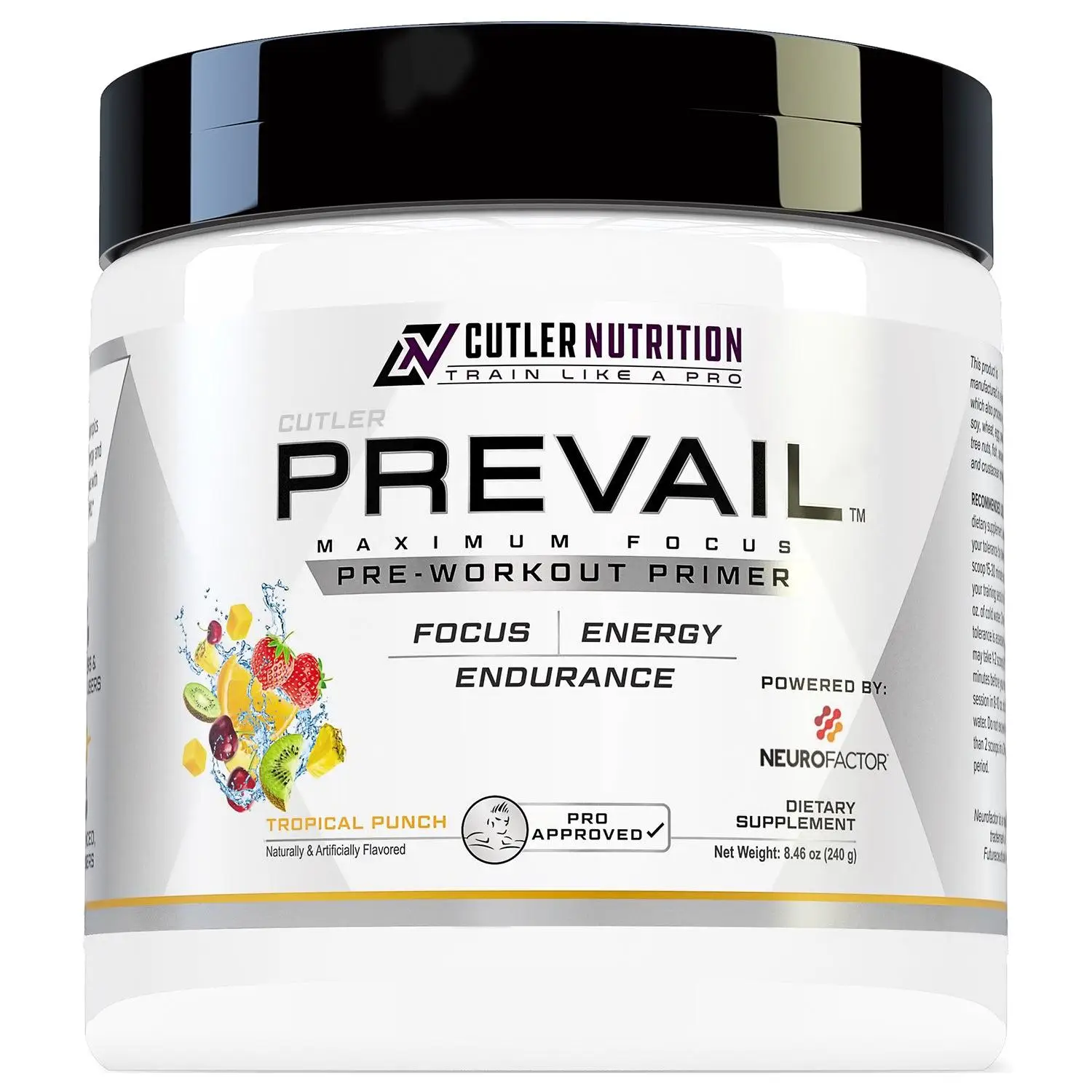 Focus Pre workout Primer Powder Supplement - PREVAIL containing L-Citrulline, Taurine, Alpha-GPC 50%, N-Acetyl L-Tyrosine, for energy levels and focus