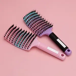 1 Pieces Curved Ventilated Gradient Hair Comb, Suitable for Wet and Dry Hair, Paddle Brush for Faster Drying, Suitable for Curly and Thick Hair Styles for Women and Men, Hair Detangling Comb