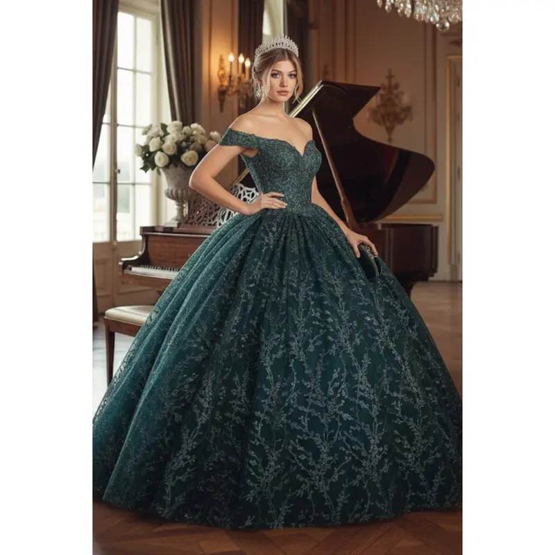 hunter green birthday dress Green Knee-Length Party Dress with Long Sleeves– PromGirl