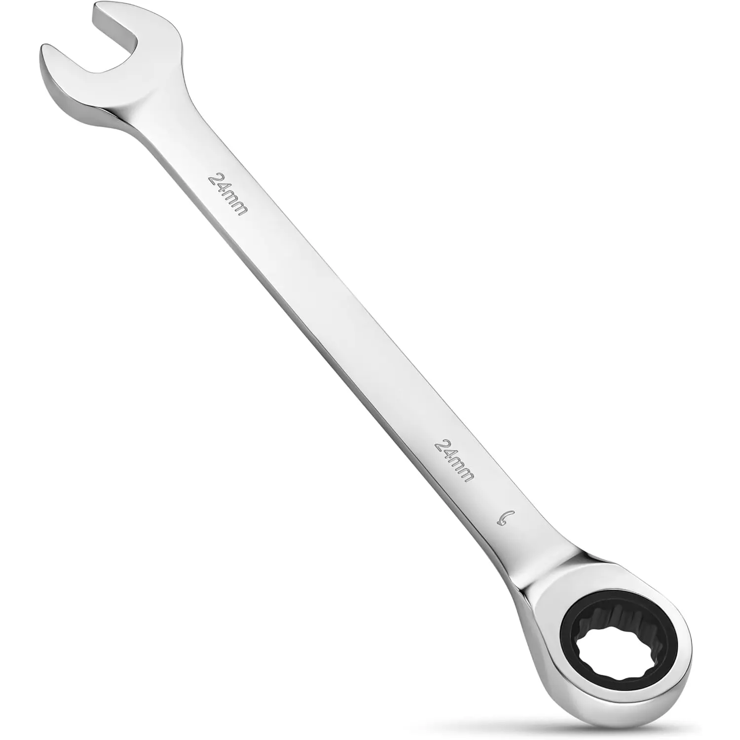 24mm Metric Ratchet Wrench - Hardened Aerospace Grade Vanadium Steel, 4 Ratcheting Movements, Precision Design, 90-Degree Inside, Reduced Bolt Rounding for Tight Spaces Projects, Hardened Steel, Metric Sizes