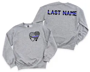 Blue line stethoscope sweatshirt, police wife sweatshirt, police sweatshirt, gift for police wife, thin blue line shirt, nurse shirt