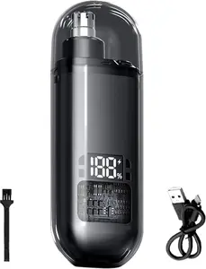 Nose Trimmer, Electric Cordless Rechargeable Hair Removal Tool for Men, Waterproof Clippers with Digital Display, Grooming Kit for Nose, Ear, Facial Trimming