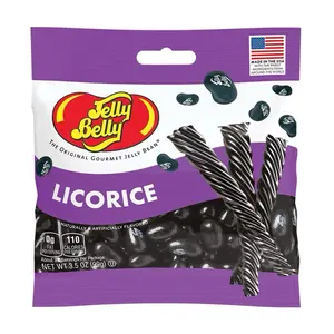 Jelly Belly Licorice Flavored Jelly Beans Candy 3.5 oz Peg Bag Made in USA Black Licorice Flavor Gluten Free Candy Bonbon Sweet Snack - Chewy
