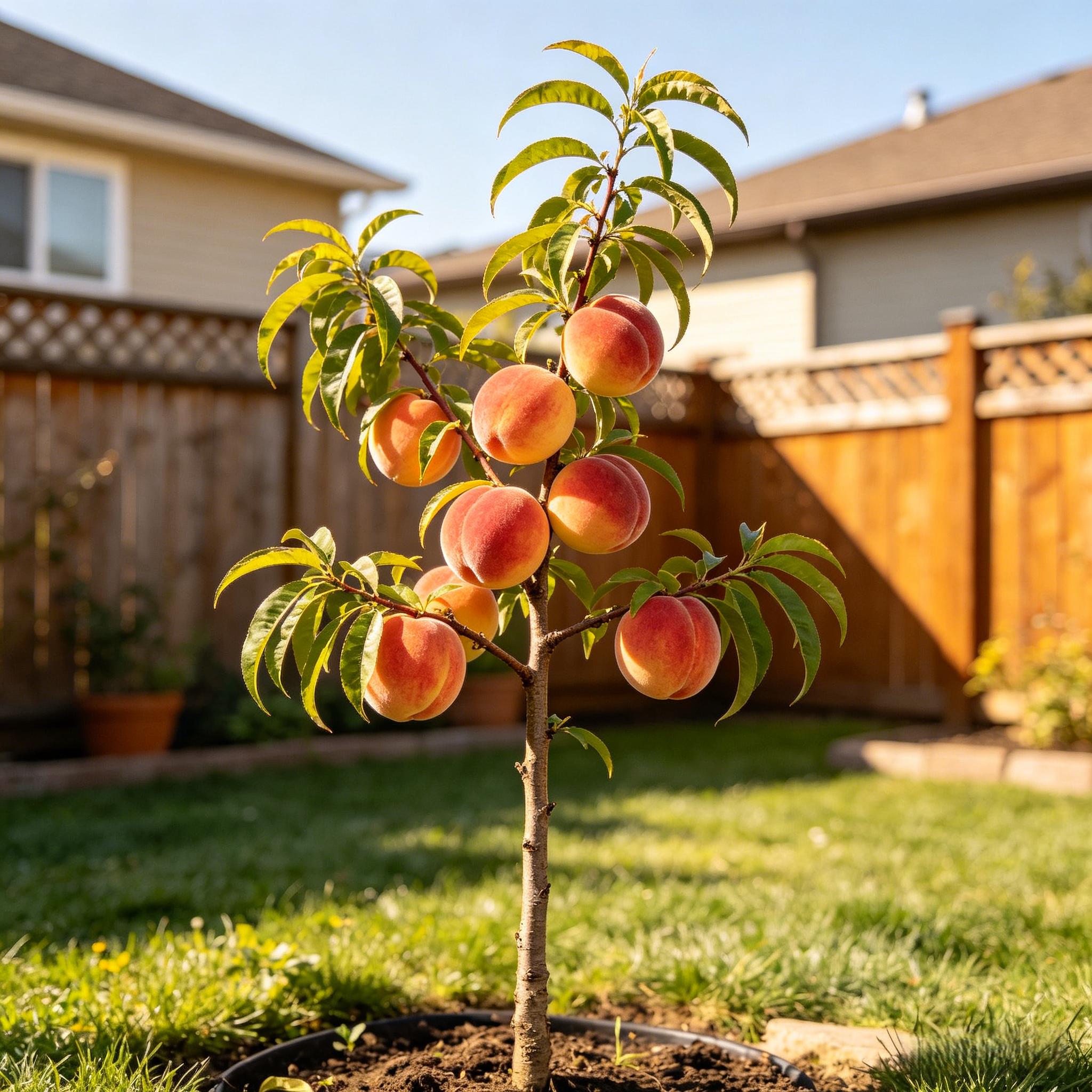 Peach Tree Saplings for Home Gardens and Orchards. Easy to Plant, Enjoy Sweet Peaches Grown at Home. Adaptable to Various Climates, Low Maintenance, for Healthy and Delicious Harvests!