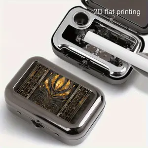 1pc Vintage Floral Pattern Metal Ashtray with Lid – Compact Square Design, Transparent Center for Ash Trap, Stylish Gift for Valentine’s Day, Father’s Day, Mother’s Day, Perfect for Outdoor Use or Car Pocket Ashtray, Car Ashtray