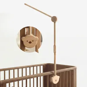 Baby Crib Mobile Arm - Premium Solid Beech Wood Bear Crib Arm for Montessori Mobiles, Adjustable Dual-Height for Newborn to Safety Mode, Toxin-Free & Scratch-Free Nursery Decor Mothers Day Gift Summervibes