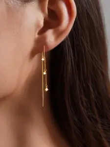 Fashion Long Tassel Ear Line with Zirconia Inlay, Stackable Design for Daily Wear Earrings for Women & Girls, Jewelry Gift for New Year's Eve Party