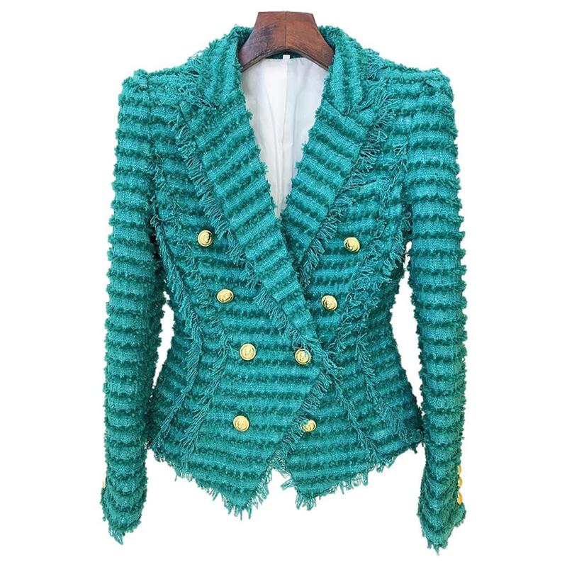 Teal Green Tweed Blazer