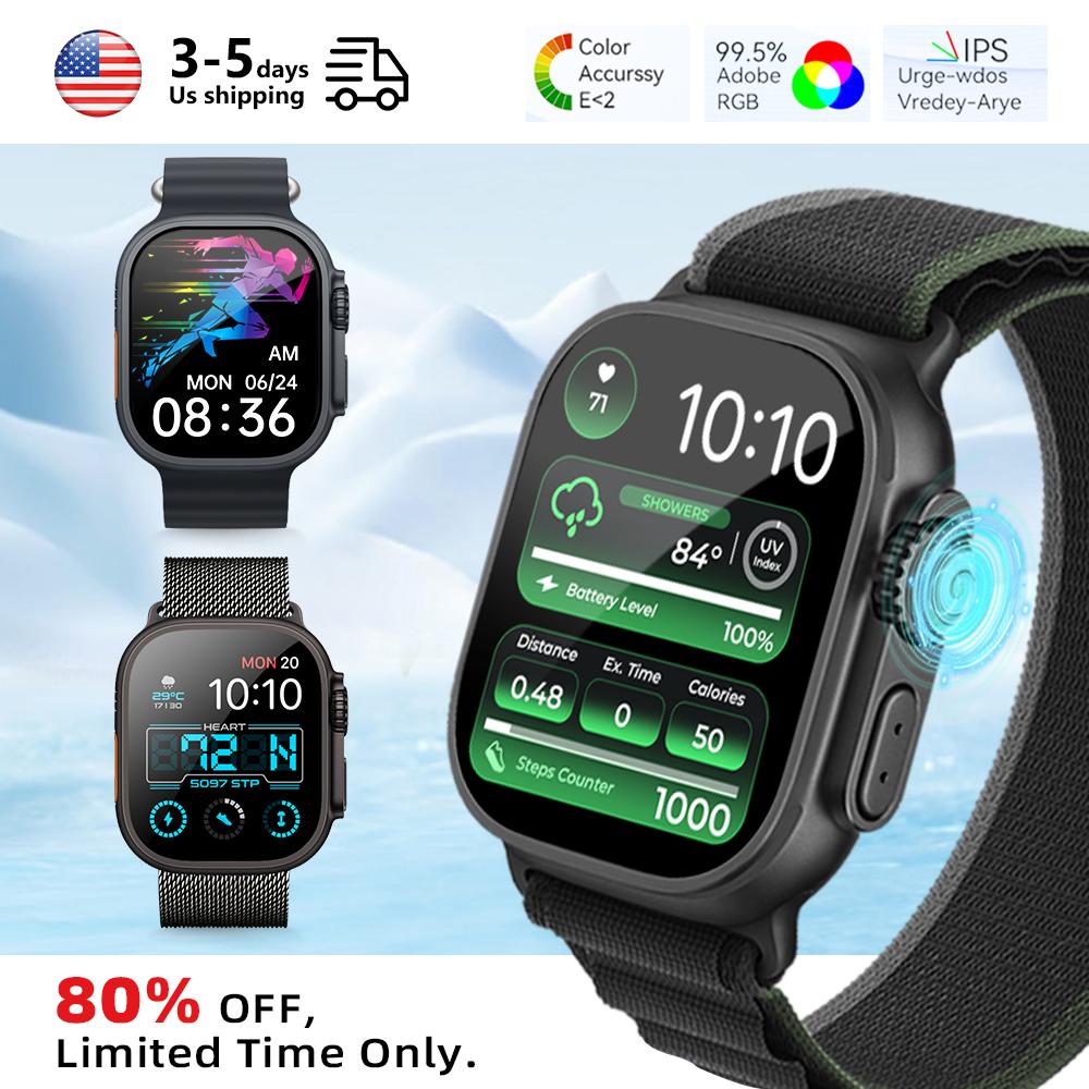 Blackfridaydeal 2.02 Inch Screen Smartwatch, Bluetooth Calling Wristwatch, Health Monitoring, Smart Notifications for Se