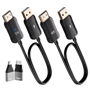HDMI Transmitter and Receiver 4K Decode 1080P Output, HDMI  Extender, Plug & Play, Support 2.4/5GHz for Streaming Video and Audio to  from Laptop/Pc/Tv Box (Black)