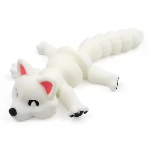 Articulated 3D Fox Toy by AML Engineering - Flexible Fox Figure For Desk Decor, Office Gift, Shelf Decor - Arctic Fox Fidget Toy For Adults