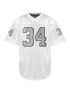 #34 Football Jersey, Men's 90's Hip Hop Style Party Sports T-Shirt Black White Size S-3XL