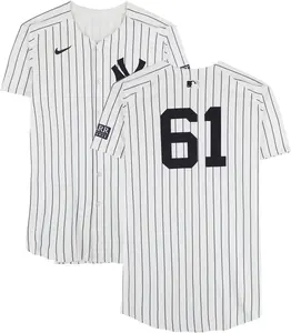 Jake Cousins New York Yankees Player-Worn #61 White Pinstripe Jersey vs. Cleveland Guardians on October 14, 2024 - Fanatics Authentic Certified