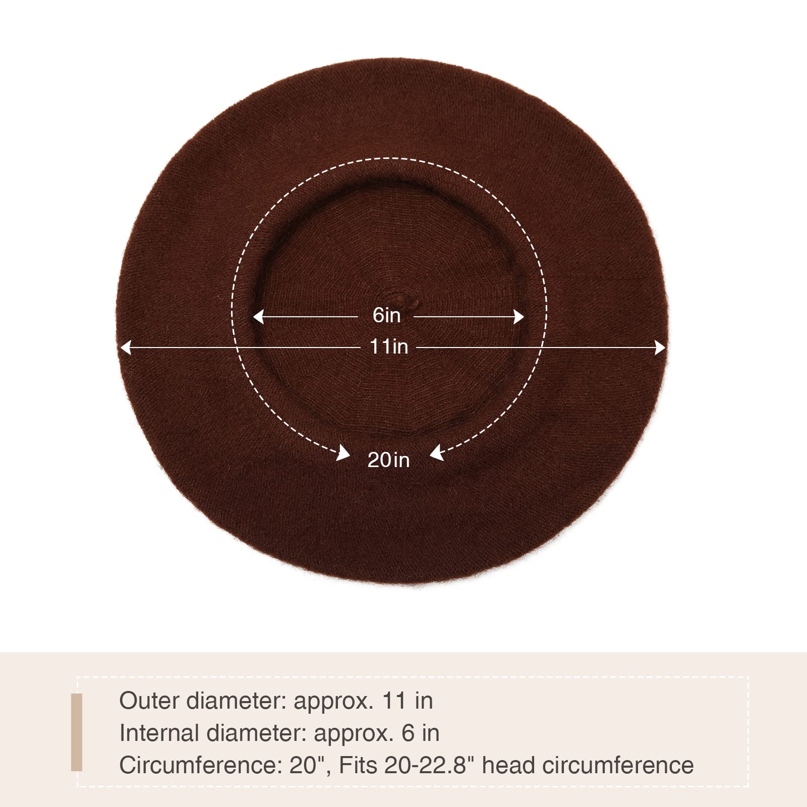 AWAYTR Women French Wool Beret Hats Solid Color Classic Beanie Winter Cap TikTokShopBlackFriday