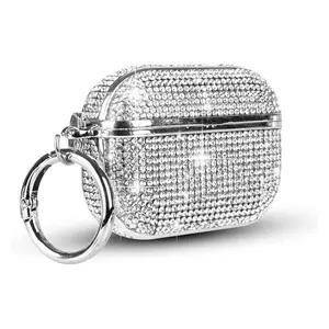 Cute Jewelry Case Protection for Airpods Pro 3 Cases 2025 Cover Women, Sparkly Air pods 4 Gen Case 2024 Hard TPU Airpod Cases 4th Generation Glitter iPods 4 Cas with Bling Keychain for iPods Earbuds Airpods 4th Compatible with Airpods pro 1/2