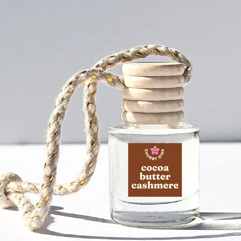 Cocoa Butter Cashmere Scented Car Air Freshener, Car Interior Fragrancing Accessory with Long-Lasting Cozy Coconut Cashmere Scent, Oil Deodorizer Car Fragrance
