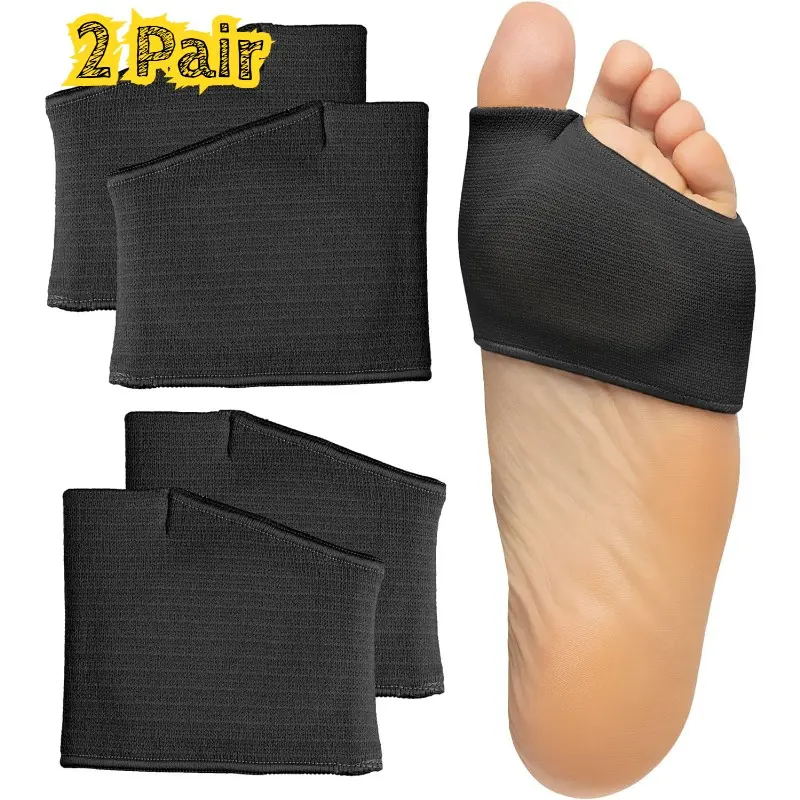 4pcs Ultra-Comfort Metatarsal Pads | Soft, Breathable Fabric Socks for Women & Men - Foot Cushion with Arch Support, Shock Absorption, and Pressure for Comfortable Walking and Running