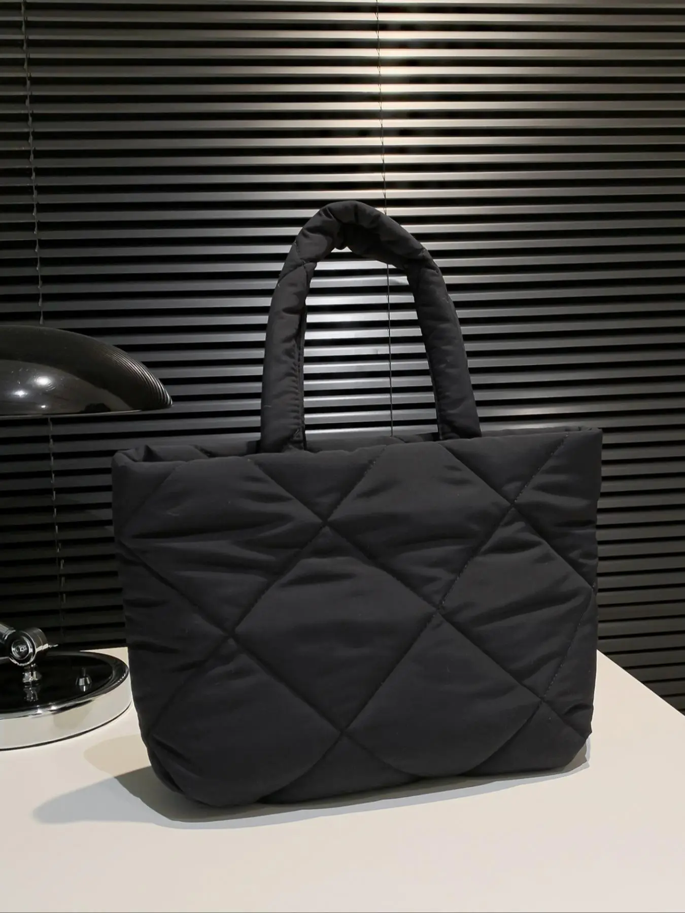 Women's Casual Minimalist Quilted Puffer Tote Bag, Trendy Large Capacity Padded Shoulder Bag, Chic All-match Tote Bag for Daily Use