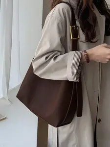 New Slouchy Style Cylinder Bag Vintage Shoulder Crossbody Bag With Large Capacity Tote Bag, Minimalist Style Women Bag, Business Casual Woman Bag Perfect For Office Business And Work, Retro Inspired Vintage Bag For Women