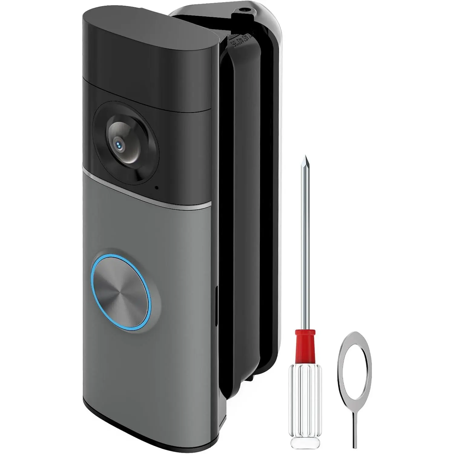 Ring Doorbell Angle Mount, 30-55? Adjustable Door Mount for Ring  & Wired Doorbell/Pro/Plus(Newest Model), Widen Corner View Kit, Left/Right Universal Installation for House