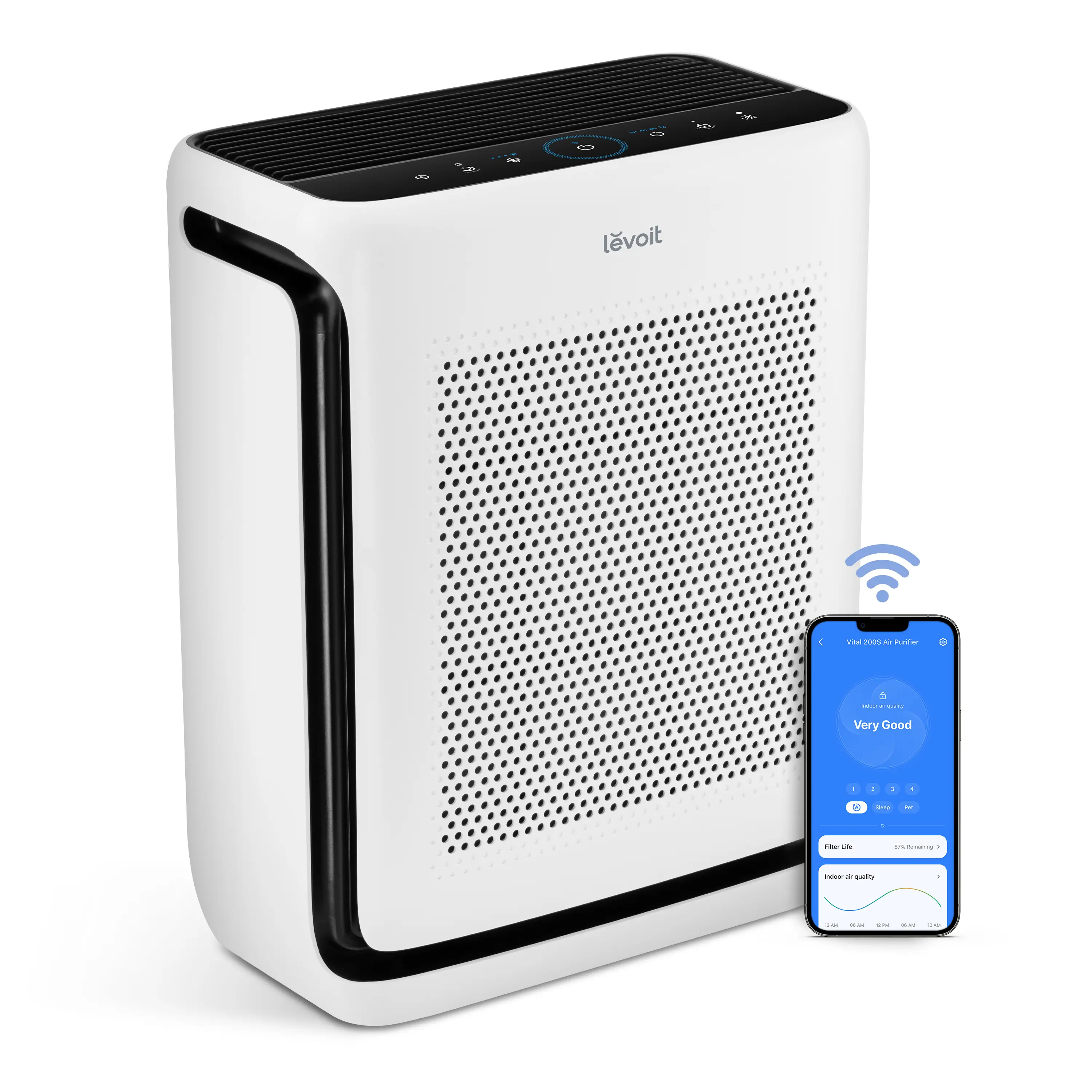 LEVOIT Vital 200s Air Purifier for Home Large Room Up to 1900 Ft², Smart WiFi, HEPA Washable Filter, Anti-allergy, Pet Hair, Smoke, Pet Odors
