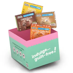 Simply Desserts Pudding "Try Me" 4 Pack - Variety Pack with Chocolate Vanilla Banana & Salted Caramel - Sugar Free