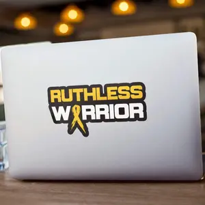 Ruthless Warrior Gold Ribbon - Decal