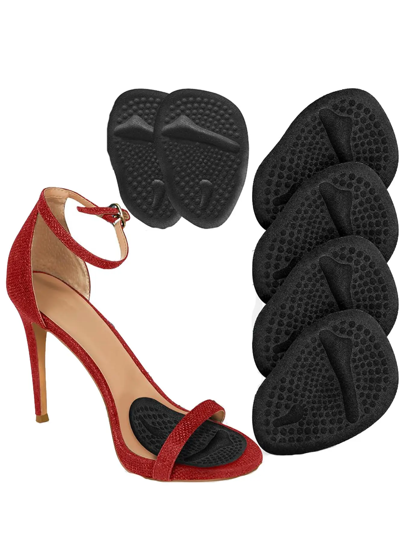 Women's Anti-slip High Heel Insoles, 3 Pairs Reusable Metatarsal Pads Ball Of Foot Cushions, Non-slip High Heel Cushion Insoles, Shoes Accessories