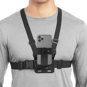 Phone Chest Strap Mount Adjustable for Vlog/pov, Compatible with iPhone 13 12 11 Pro Max Plus, Samsung, Gopro Hero 9 8 7 6 5, Osmo Action, Akaso