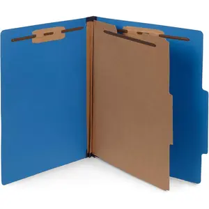 10 Pack Dark Blue Classification Folders 1 Divider 2 Inch Expansion Durable 2 Prongs for Organizing Standard Medical Files Office Reports Letter Size