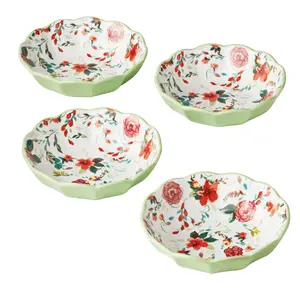 4-Piece Ceramic Pasta Bowl Set, 17.72 x 7.48 x 7.09 Inches Tableware Serving