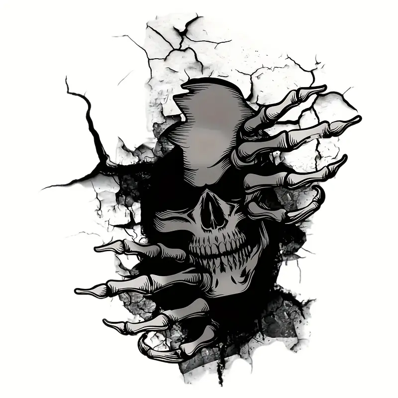Modern Fantasy Skull and Claw Sticker, Suitable for Cars, Trucks, Windows, Laptops, Helmets, Refrigerators, Water Bottles, Car Stickers, Decal for Cars, Truck Decals, Scratch Resistant and Wear-resistant Vinyl Sticker 1 Piece