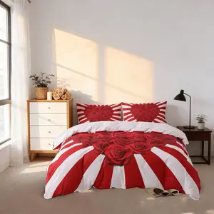 Romantic Rose Bedding Set 3 Piece, Includes 2 Pillowcases, Soft Comfortable Fabric, All-Season Bed Sheets, Perfect Home Decor