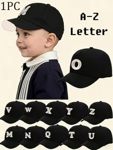 1pc A-Z Letter Kids Baseball Cap, Adjustable Sun Protection Hat, Spring Fall Unisex Toddler Snapback Peaped Hat, Outdoor Playwear